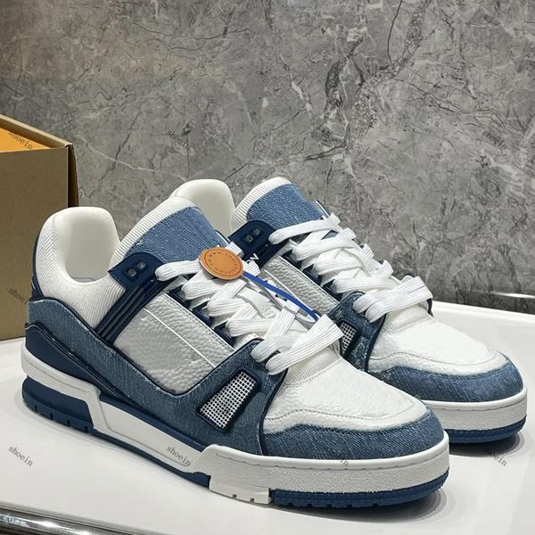 

Designer shoes Embossed Shoes sneaker trainers Casual shoes denim canvas leather white green redblue letter fashion platform mens womens low trainers, Light grey