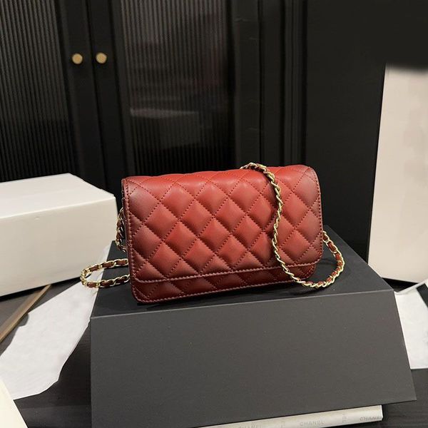 

Designer Wallets Lambskin Wallet Classic shoulder bag Handbags Classic Chain bag Clutch Bags Luxurys Purse Card Women Credit card slot Messenger bag Fortune bag 18m, Red