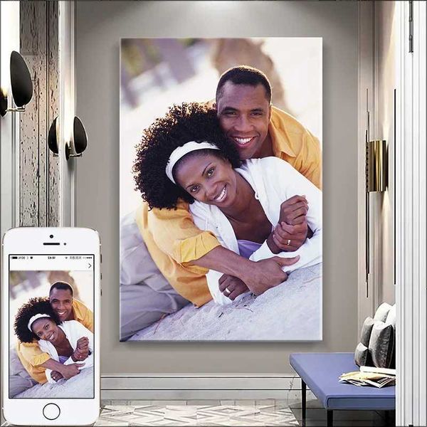 Custom Photo Home Decoration Print Your Photos on Canvas Custom Poster Plus Frame Art Photos Pets Wedding Photos Canvas PaintXJ241104