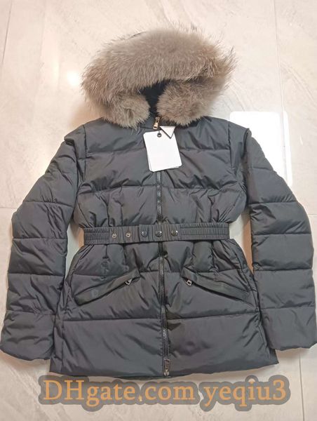 

Women NFC Designer Down Jacket Warm White Duck Puffer Parka with Soft Wolf Fur Slim Fit Classic Winter Coat Asian Size Perfect for Christmas, Wbx1-navy