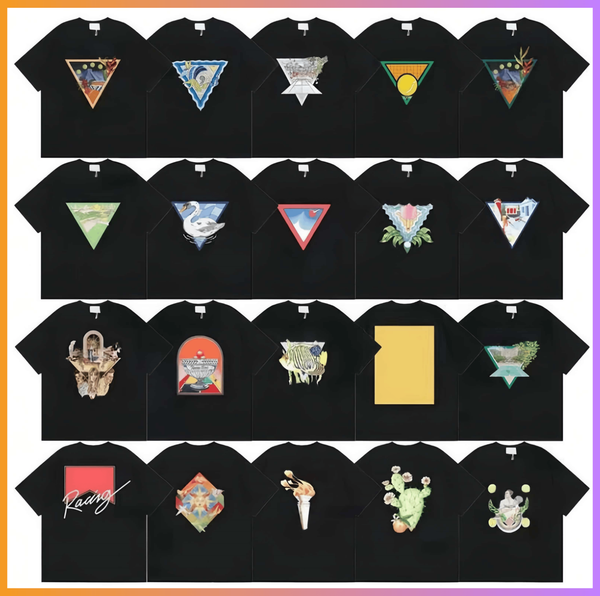 

designer mens women t shirts casablanco fashion clothing embroidery letter business short sleeve calssic tshirt skateboard casual tops tees, Army green