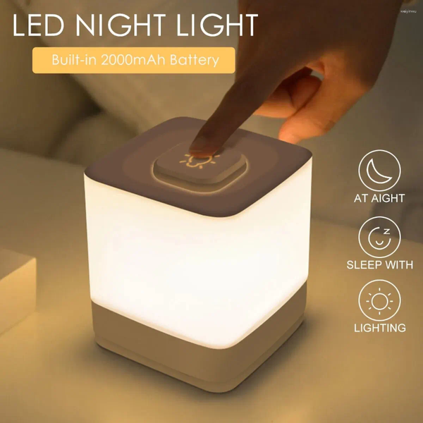 

Lights Night Touch Light LED Lable Lamp Sleeping Warm Atmosphere Rechargeable Eye Protection Soft Bedside