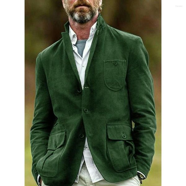 

Mens Suits Suede Jacket French Casual Single Breasted Coat Jackets Man Spring Clothes Coats Korean Outerwear, Navy blue