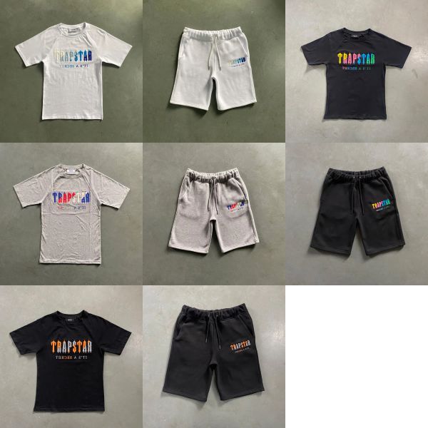 

22SS Summer Trapstar Man Designers Clothes Mens Women Short T Shirts Tracksuit Mens Tees Or Shorts Sport T-shirt High Street Hip Hop Tracksuits Euro Size, Gold