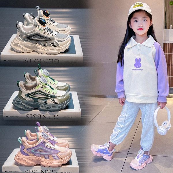 

Sneakers Kids Casual Toddler Shoes Children Youth Sport Running Shoes Boys Girls Athletic Outdoor Kid shoe Green Pink Beige size eur 26-36 v2Uv#