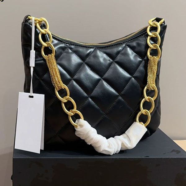 

Designer bag Luxury Tote Zip Closure Crossbody Women Hobo Handbags Ladies Underarm Shoulder Bags Purse Armpit bag Large capacity bag Chain bag 27m, Black
