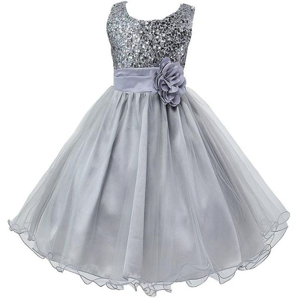 

Little Girls' Sequin Mesh Tull Dress Sleeveless Flower Party Ball Gown, Blue