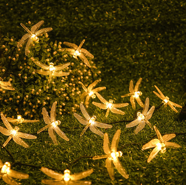 

LED solar fishing net light courtyard lawn light curtain decoration atmosphere light string Tail plug payment 8m*10m Dragonfly Bee Shape