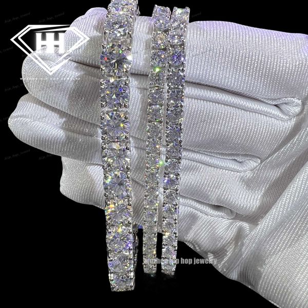 

Wholesale Ice Chains 3mm 4mm 5mm Sier S GRA Verified VVS1 Eent Cut Dia Moissanite Tennis Necklaces