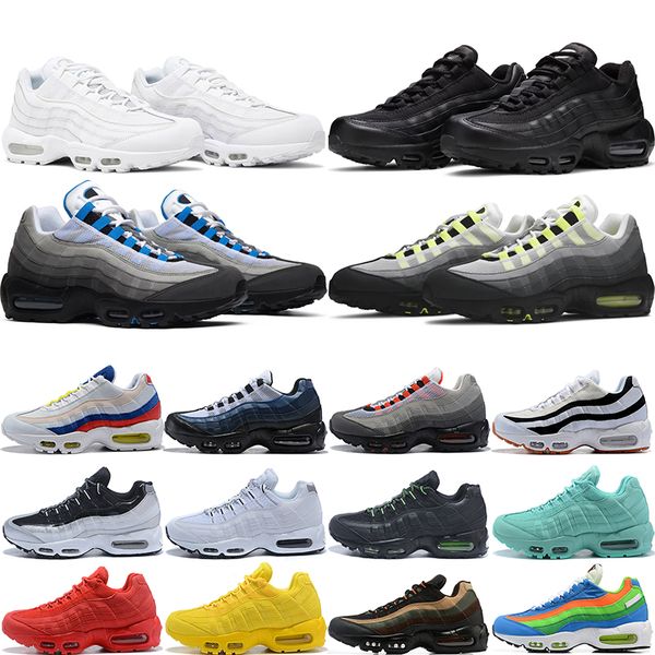 

designer running shoes for men women 95s Triple White Black Neon silver Bordeaux Glass Blue Hyper Jade outdoor sports sneakers trainers 36-45, Chartreuse