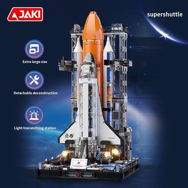 

shuttle JAKI-8513 to explore the moon Space rocket build model adult children's building bloc toy ing y, Multicolor