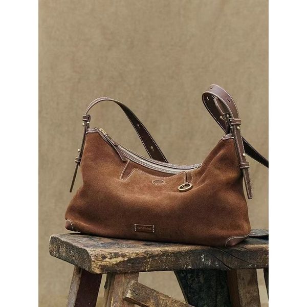 

New Suede Hobo Bag Tracking Designer Bucket Woman Handbags High Quality Chain Shoulder Fashion Crossbody Bags, Black small