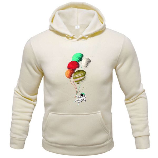 

CEST LA VIE PARIS Crew collar patterned hoodie Casual hoodie men' top Fashion men' spring and fall clothing, White
