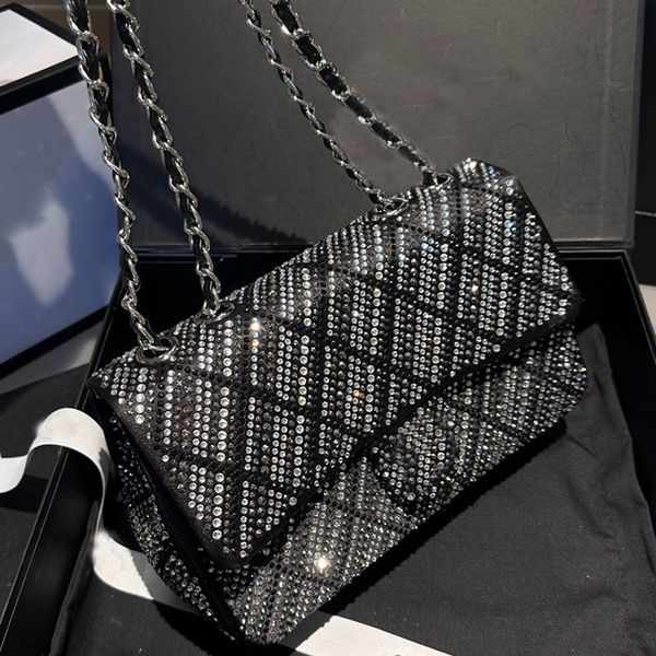 

Designers bags Real Women luxurys Diamond Evening bag Shoulder bag Handbags Messenger Handle Chain Bag Clutch Flap crossbody Wallet lady clutch Fortune bag 25m, Black