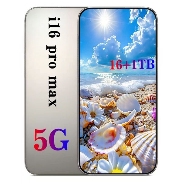 

Suitable for with I16 Pro Max, 4G 5G, 16GB RAM, 1TB facial recognition, unlocking smartphones in full screen mode, Black
