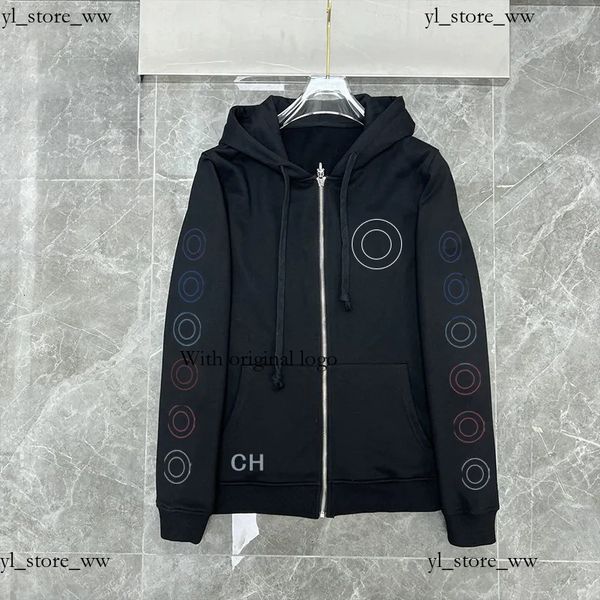 

chromo hoodie ch designer Sanskrit Printed Mens Hoodie Casual Zip Up Jackets Classic Loose Sweatshirts Outdoor Pullover Hoody Womens Sportwear Coats bd7, Hoodie2