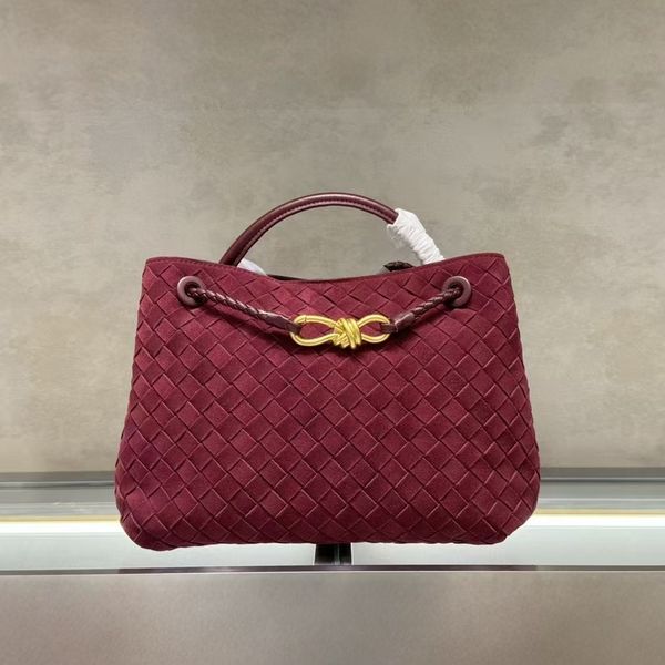 

Andiamo Parachute Suede Weave Tote Handle Intrecciato Cow Women Bags Purses And Handbag Famous Brand Designer Evening Bag, Light brown