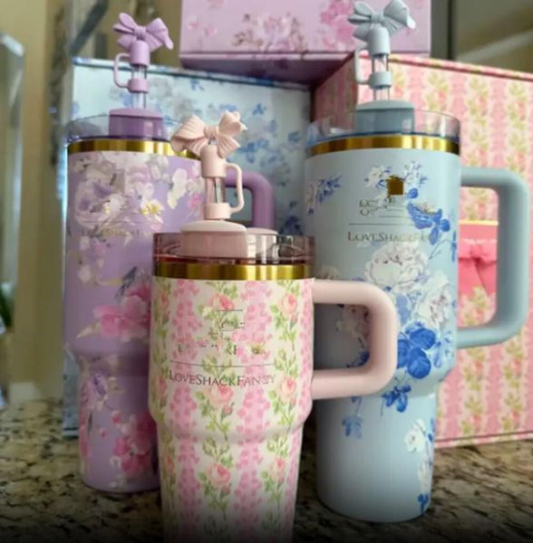 

Ship From USA 14oz 40oz TUMBLER Pink Rose Blue Magnolia Mug Holiday Stainless Steel Tumbler with Silicone Handle Lid and Straw Cups Mugs Target water bottles gg1107, Multi-color