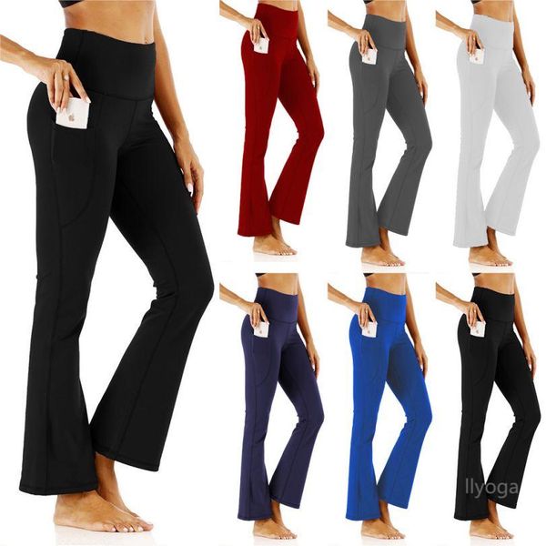 

Lu Align Leggings Flared Wide Leggings Woman High Waisted Wide Womens Yoga Pan Gym Slim Fit Pocke Workout Clothes Running Gym Wear Lady Outdoor Spor, Black