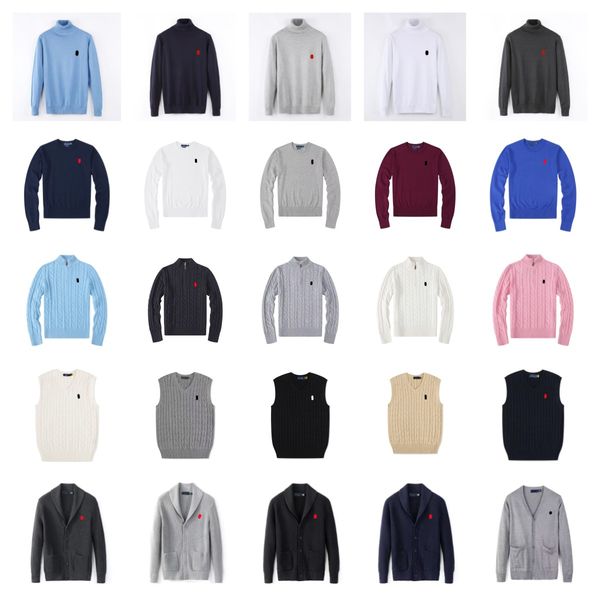 

mens polo sweater designer sweater quarter zip designer knit sweaters mens puover uomo haf zipper casua small horser jumper autumn woo women hoodie chandai cardigan, Silver