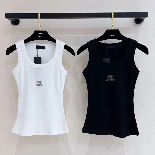 

Womens Camisole T Shirt Designer Knit Singlet Vest Sexy Summer Cool Casual Street Style Vest White Black Knit Tank Top
