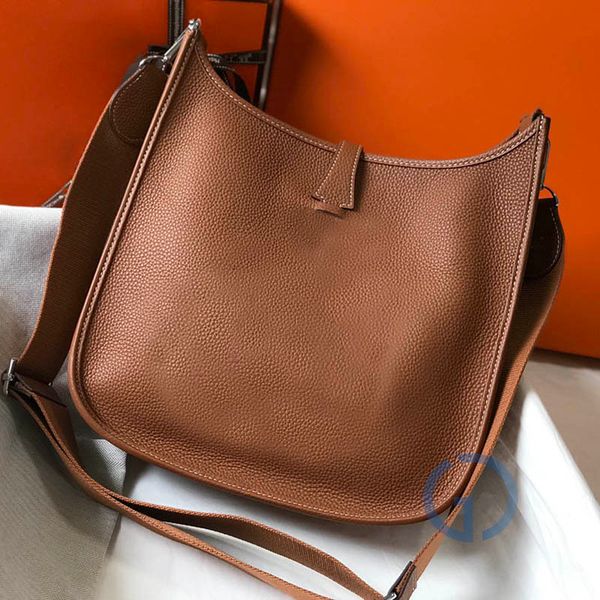 

High-end Handmade Quality Private customization Designer tote handbag bag Top Authentic Quality togo Leather Soft wear-resistant 28cm mini 18cm orange box, Brown