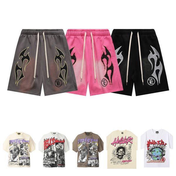 

hellstar shirt football tracksuit designer short graphic t shirt shorts mens short designer short womens washed fabric Street graffiti tracksuit man, 1·1·1