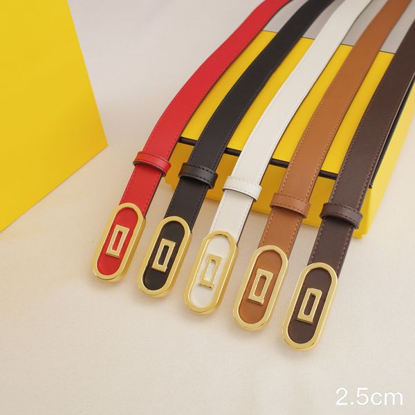 

Designer Belts Women Belts Letter Smooth Buckle Retro Design Thin Waist Belt Width 2.5CM Real cowhide multi-color optional belt Luxury belt, Black