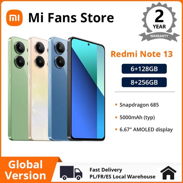 

Version Global Xiaomi Redmi Note 13 4G Smartphone Snapdragon 685 6.67" AMOLED Display 120hz 108MP Camera 33W Fast Charging