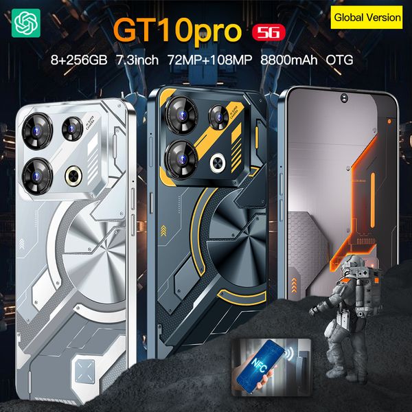 

7.3-inch GT10PRO Unloc NFC features 256GB 128GB touch screen USB Phone android Smartph, Silver