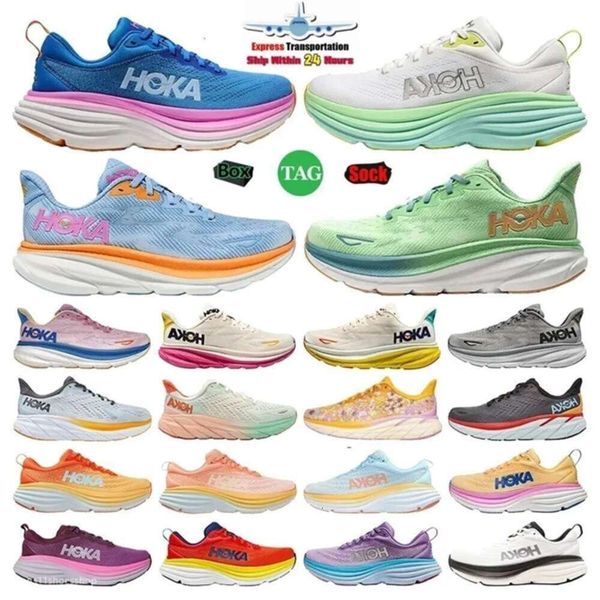 

One hokh Bondi 8 2024 Running hokhs Shoes Womens Platform Clifton 9 Men Women Blakc White Harbor Mens Women Trainers Runnners 36-45, 1_color