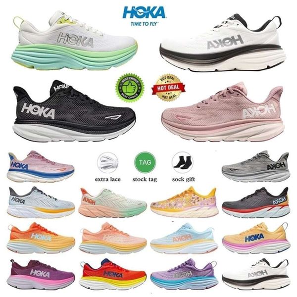 

ONE hokh Bondi 8 9 Clifton Shock Mens Running Shoes Womens hokhs Trainers on Black Cyclamen Sweet Lilac Carbon Triple Mesh Tennis Outdoor, 14_color