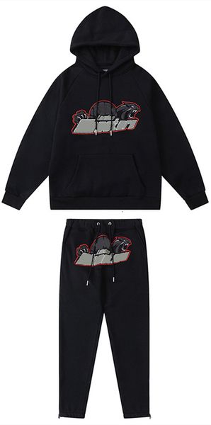 

Mens tracksuits sweater trousers set designer hoodies streetwear sweatshirts quality sports suit embroidery plush letter decoration thick Hoodies men pants s12, 8824-black