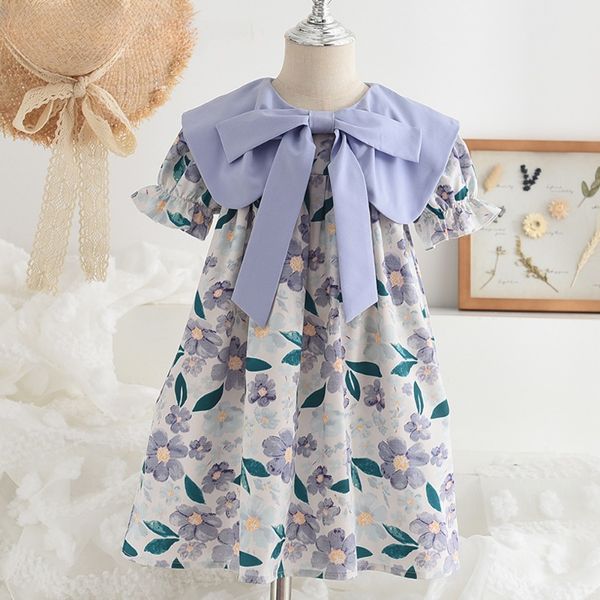

Baby Bow Teen Summer MIDI Children's Fashion girl dress, Blue