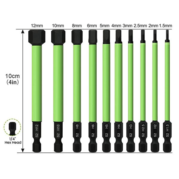 13Pcs 2025 75mm Torx Bit Set + 10Pcs 100mm Hex Head Allen Wrench Drill Bit 1/4 Inch Shank Metric Hex Bit Set Magnetic new Screwdriver Set