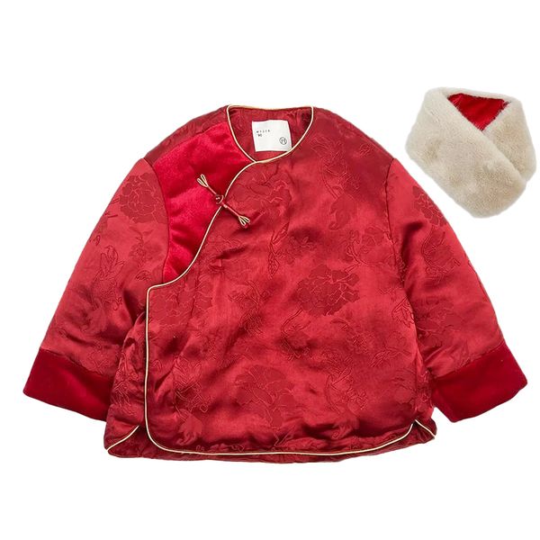 

New light luxury custom tang suit hanfu cotton jacket warm New Year's Eve clothing coat factory direct wholesalers, Red
