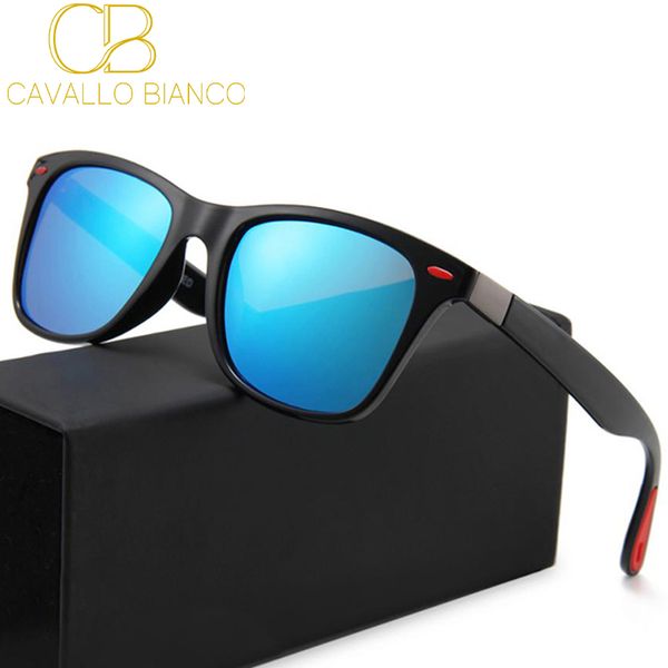 

Square Polarized Sunglasses Men Classic Frame with Rivet Mirrored Lenses Women Brand Design Driving Fishing Sun Glasses Male Goggle UV400 CAVALLO BIANCO CB