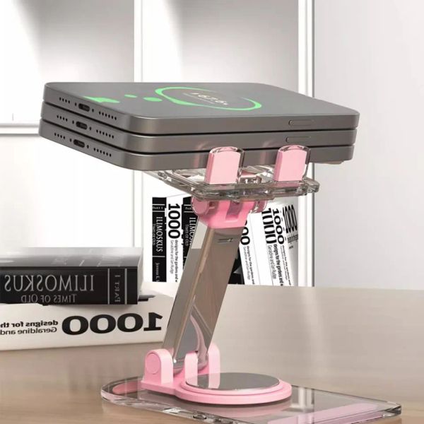 360 Rotating Acrylic Tablet Stand for iPad Air Mini Desktop Adjustable Folding Anti-slip Phone Holder Support for 4-11 inch iPad