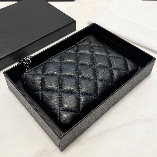 

Designer Wallets Black cowhide Leather Wallet Classic coin purse Mini Handbags Classic Clutch Bags Luxurys Purse Card Women Ccredit card slot Fortune Bag 14.5cm