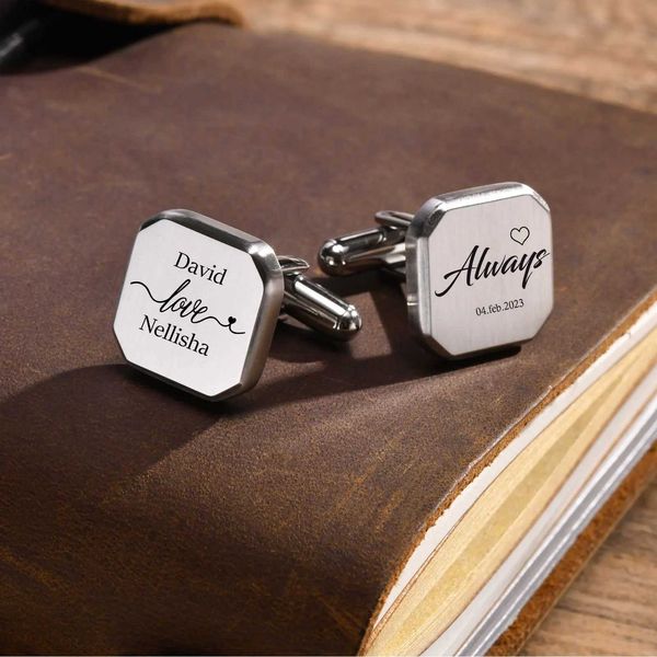 Mens personalized cufflinks stainless steel shirt cufflink buttons customized wedding gifts mens cufflinks mens accessories W241109