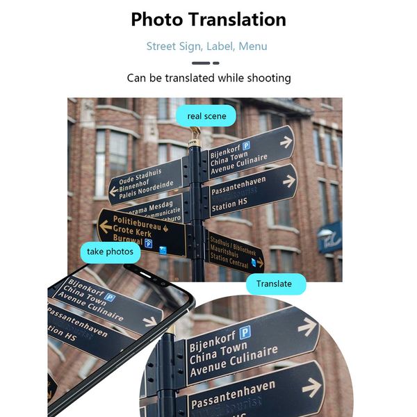Intelligent Language Translator Tempered Glass Shell BT 4.2 70+ Languages Ultra Long Standby Chat & Dating & Text Translation