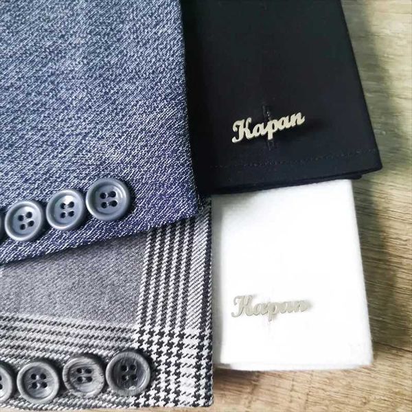 Customized Name Shirt Cufflinks Luxury Personalized Stainless Steel Logo Cufflinks Mens Jewelry Wholesale Wedding Groom Gifts W241109