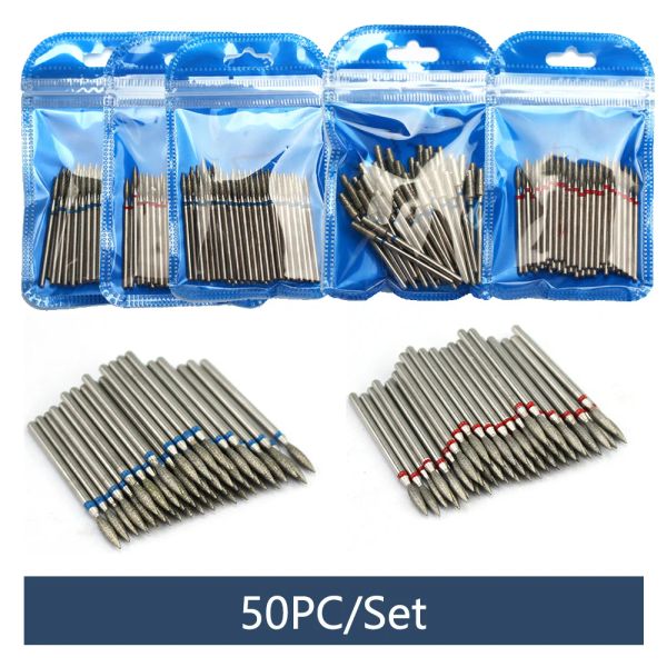 

50pc/Set Bits Nail Drill Bits Diamond Milling Cutter for Manicure Electric Nail Files Gel Remove Burr Nail Equipment Accessories
