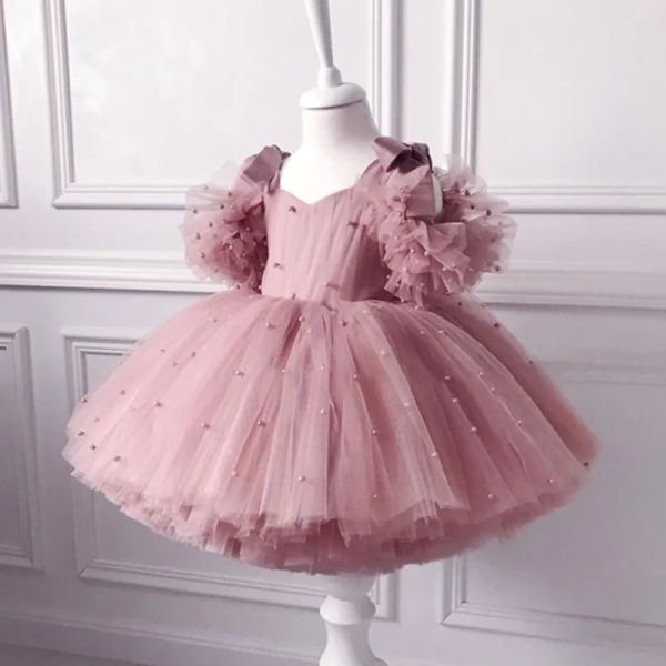 

Baby Girl Skirt Baby Girl Skirt Christening Skirt Pearl Net Princess Skirt Bow Birthday Party Skirt Baby Girl Skirt, Pink