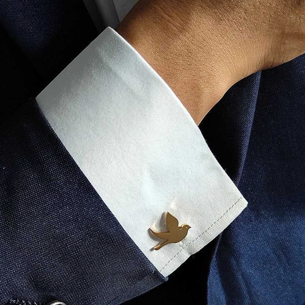 Retro mens cufflinks Dove cufflinks Personalized stainless steel jewelry Groom wedding cufflinks Gift wholesale W241109
