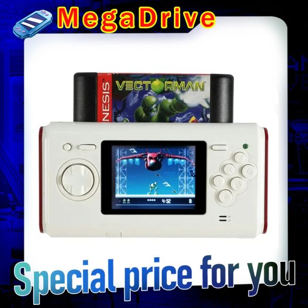 MD compatibile 16bit POCKET MD MegaDrive Mini Console di gioco bianca