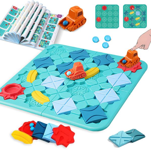 Logical Road Builder Games for Kids Marble Run Blocks Puzzle Car Track Toy Race Car Rail Blocks Track Rail Building Game