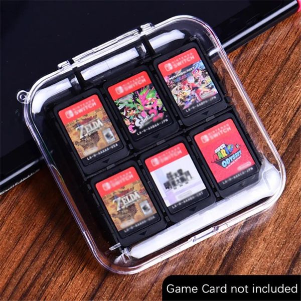 Box Anti-Lost Rope New Clear 12 Game Cartridges Game ddmysmile Card Case Storage Holder For Nintendo Switch Smile