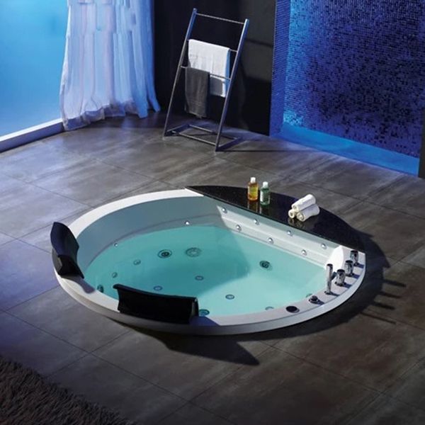 

1700mm Drop-in Fiberglass Bath Built-in whirlpool Bathtub Acrylic Hydromassage Embedded Surfing Massage Tub Swimming Pool NS3162, White