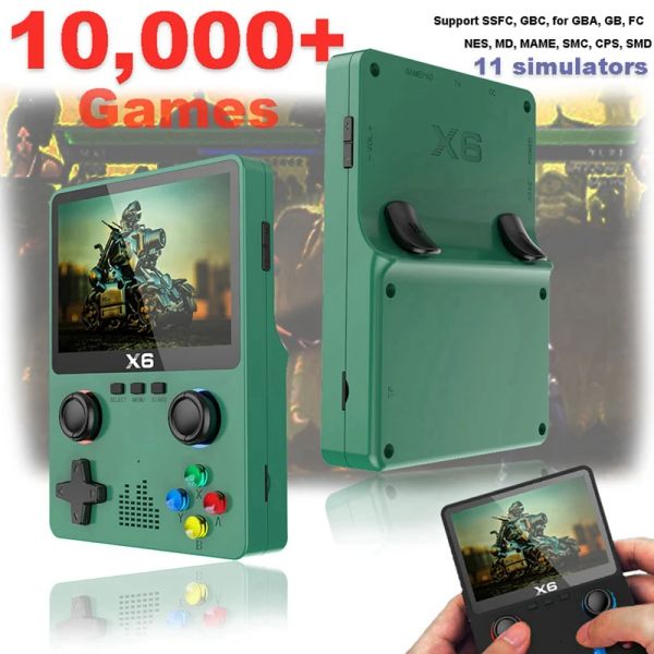 Portable X6 Handheld Game Player With 10000+ Games 3.5Inch IPS Screen 11 Simulators Dual Player GBA Video Game Console